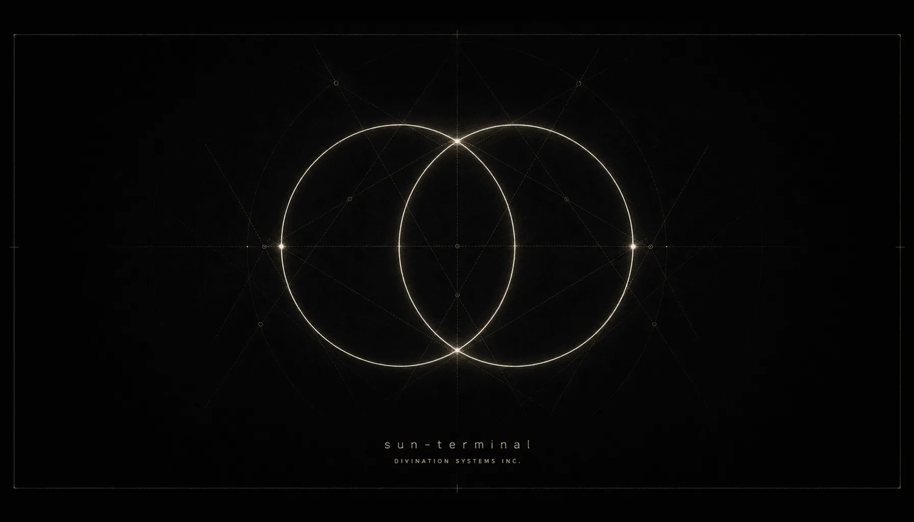 Two luminous circles forming a vesica piscis within the Sun Terminal field.